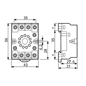 UNDECAL SOCKET WITH 3P PLATE TERMINALS S.60