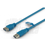 CAVO USB3 M/F TYPE A TO TYPE A BLU 2.0M