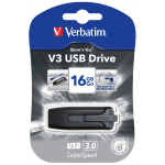 CHIAVETTA MEMORIA VERBATIM PEN DISK 16GB USB3.0 STORE'N'GO V3 DRIVE BLACK