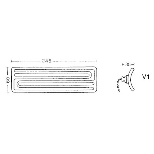 RÉSISTANCE INFRAROUGE EN CÉRAMIQUE AVEC COUPELLE - ÉLÉMENT COURBE - DIM. 245X60 - 1000W - 230V - AVEC THERMOCOUPLE K
