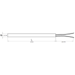 RÉSISTANCE À CARTOUCHE DIM. 12,5X80 - 200 W - 230 V - SORTIE FILS STANDARD 1 M.