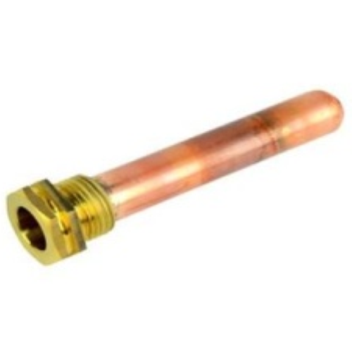 POZZETTO EN COBRE PARA TERMÓMETRO BIMETÁLICO O PIRÓMETRO LONGITUD: 15 CM DIÁM. 10 MM - CONEXIÓN EN LATÓN R 1/2"