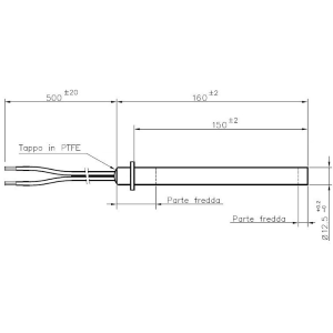 CARTRIDGE-CANDLE RESISTOR FOR PELLET STOVE DIM.12.5X160 - 350W - 230V