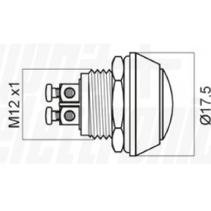 BLACK SCREW CONNECTION BUTTON, DIAMETER 12 MM