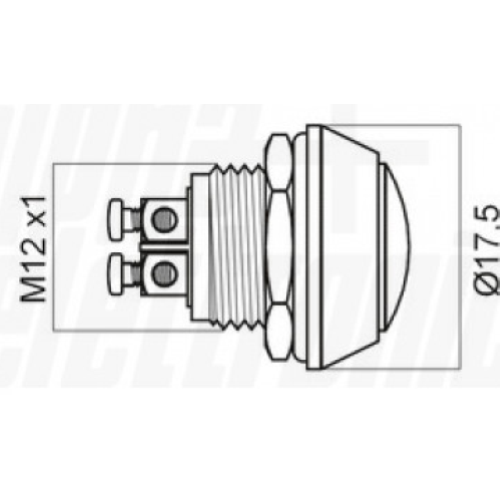 BLACK SCREW CONNECTION BUTTON, DIAMETER 12 MM