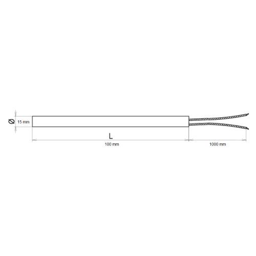 CARTUCHO RESISTENCIA DIM.15X100 - 250W - 120V - USC. STD.  L.1000MM