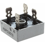 Rectificador en puente de 35 A y 1000 V con conectores Faston - Dimensiones: 28,7 x 28,7 x 6 mm