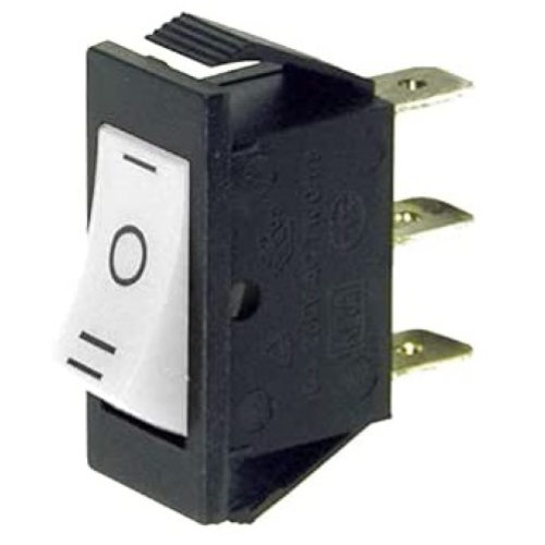 WHITE 3-POSITION SINGLE-POLE SWITCH WITH CENTRAL ZERO ON/OFF/ON - 230V/16A